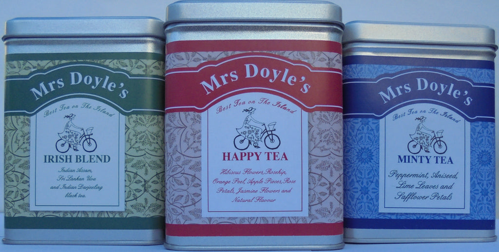 Mrs Doyle's Tea Caddies make perfect tea gifts and come in a range of loose leaf teas and herbal infusions