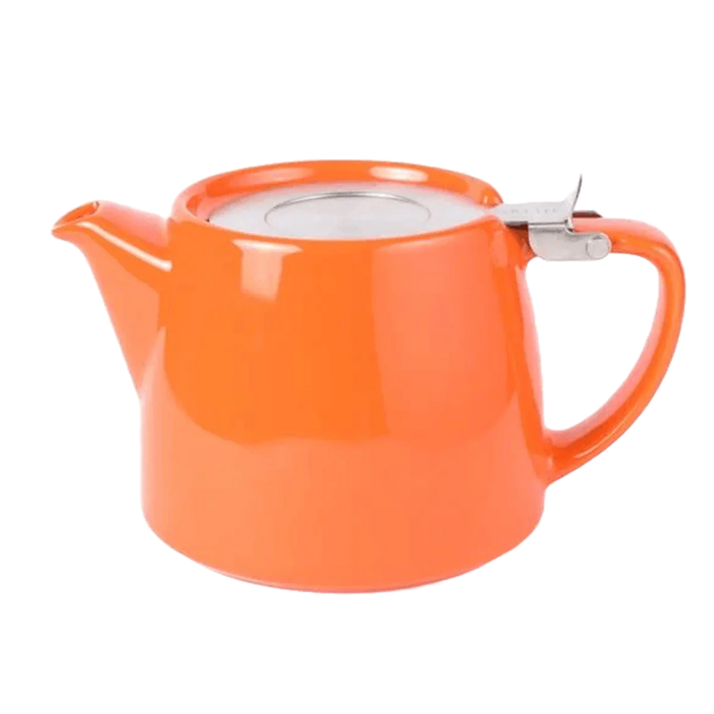 red stump teapot with inbuilt infuser