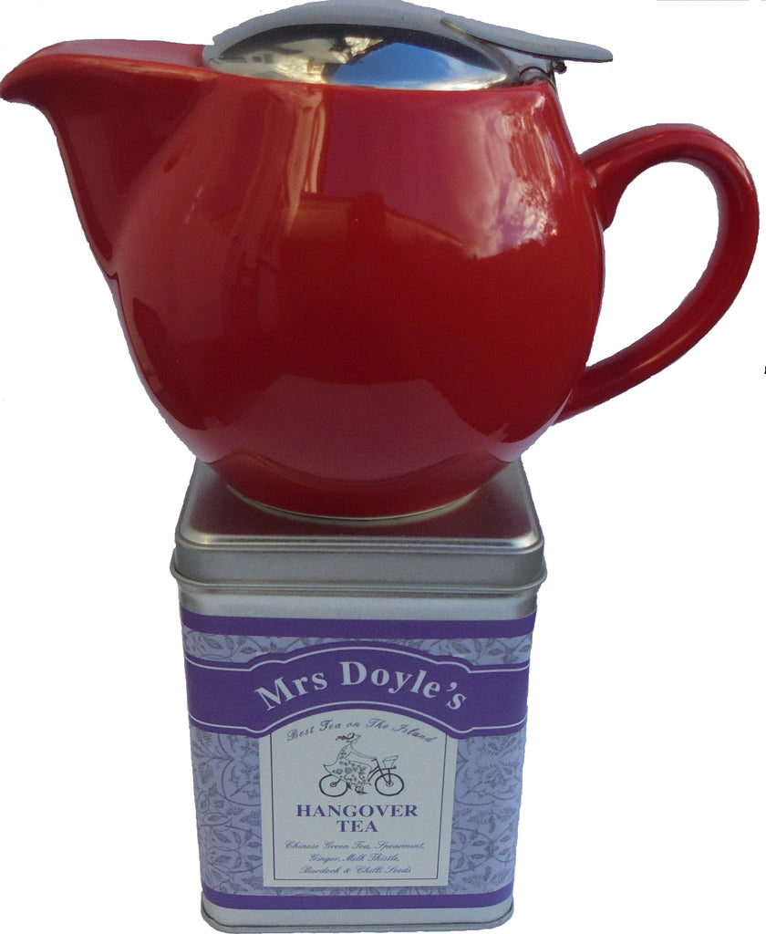 Hangover Gift Tea Set with red infuser tea pot